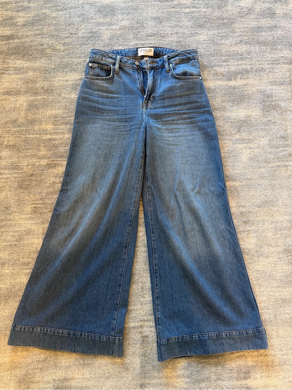 10 Crosby Derek Lam Wide-Leg Medium Blue Denim Jeans